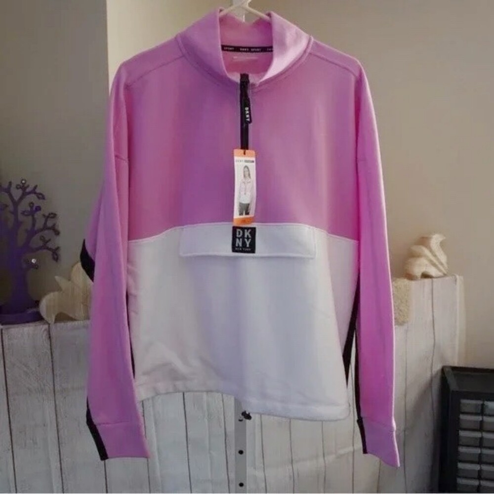 DKNY Sport sz XXL Half Zip Colorblock Pullover Sweatshirt Plus Size NWT